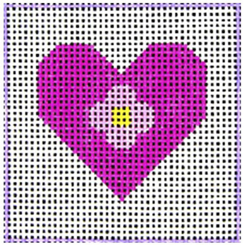 DeElda Beginner Needlepoint Kit - Pink Heart