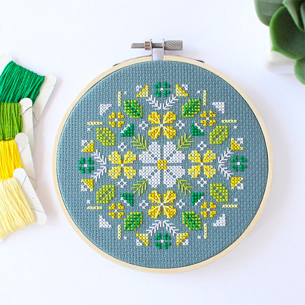 Alpine Flowers Cross Stitch Kit-Stitched Modern