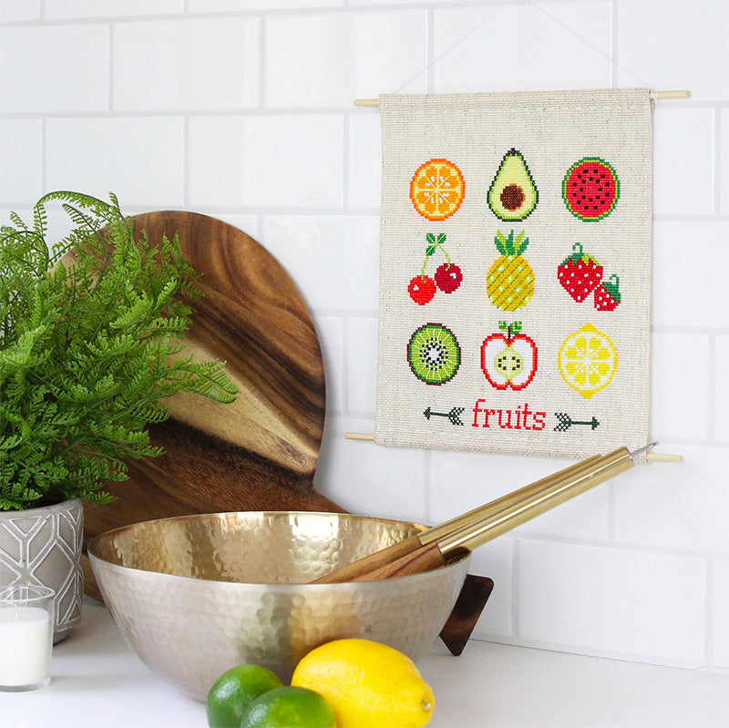Fruit Sampler Cross Stitch Wall Hanging Kit