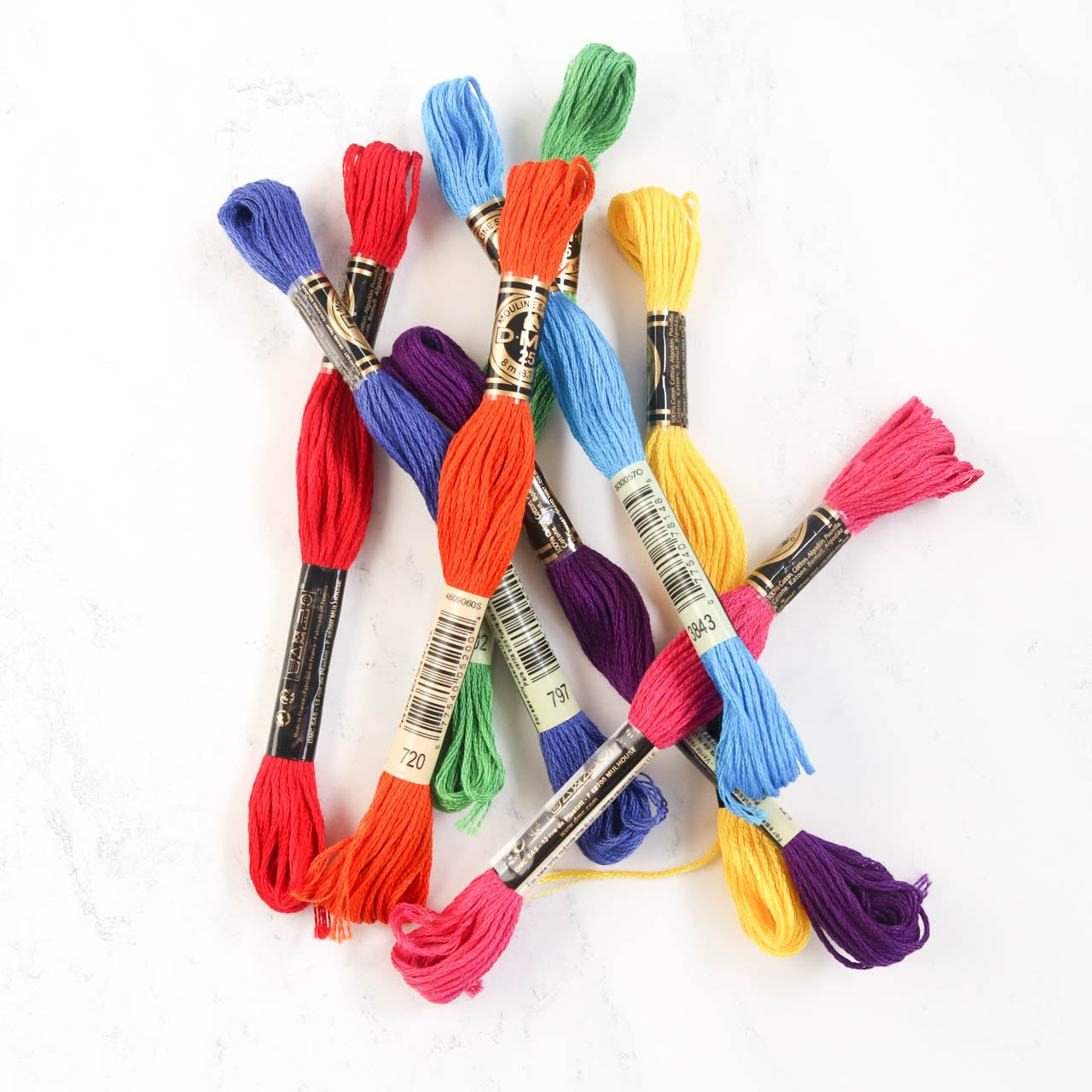 DMC Embroidery Floss Color Palette - Rainbow Bright - Stitched Modern