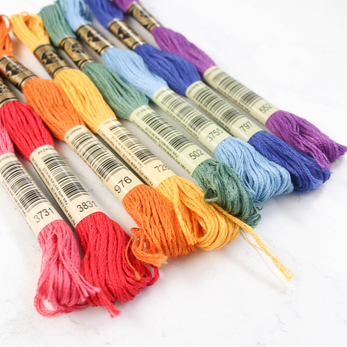 DMC Embroidery Floss Color Palette - Vintage Rainbow