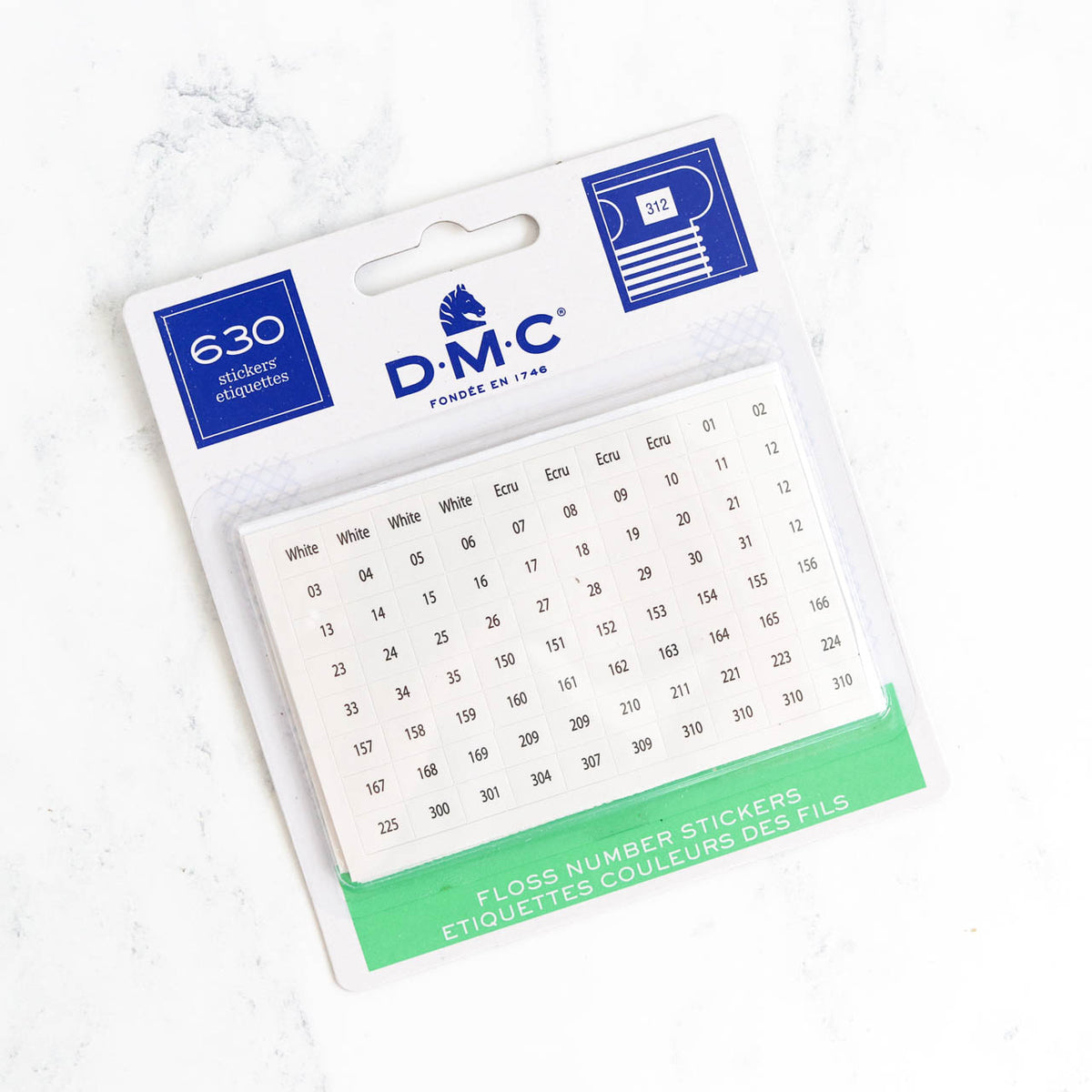 DMC Embroidery Floss Number Stickers
