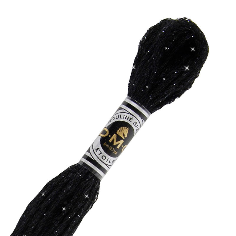 DMC C310 Mouliné Étoile Shimmer Embroidery Floss - Black
