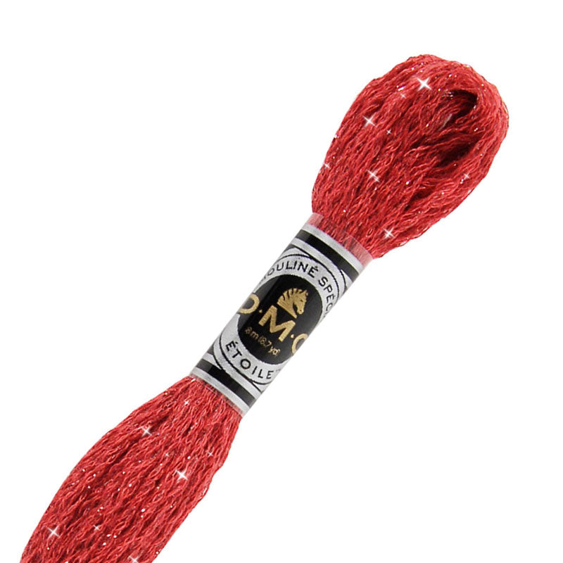 DMC C321 Mouliné Étoile Shimmer Embroidery Floss - Red - Stitched Modern