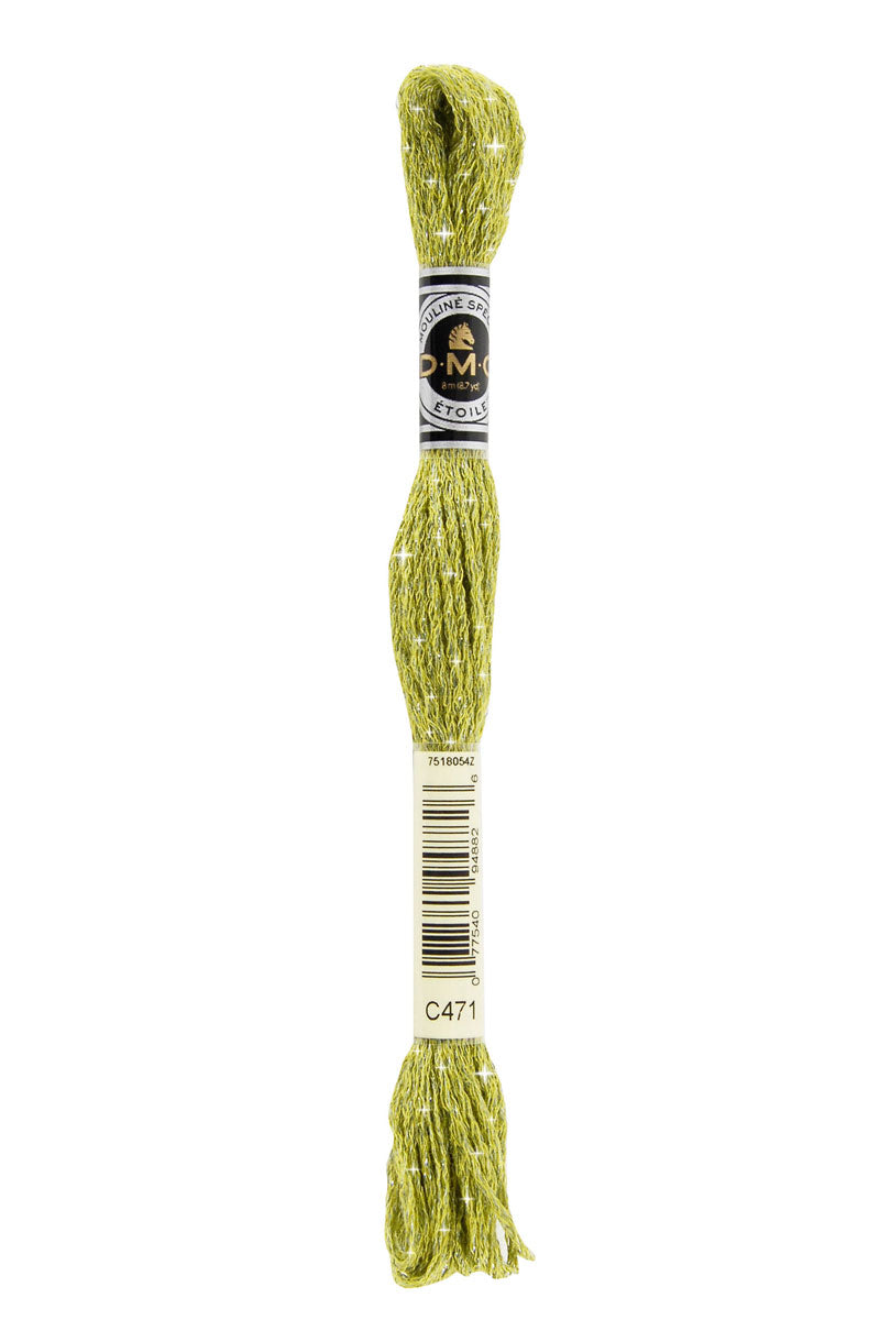 DMC C471 Mouliné Étoile Shimmer Embroidery Floss - Very Light Avocado Green