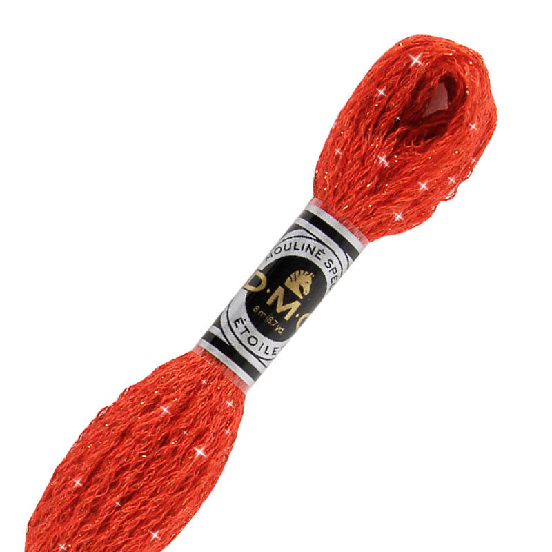 DMC C666 Mouliné Étoile Shimmer Embroidery Floss - Bright Red