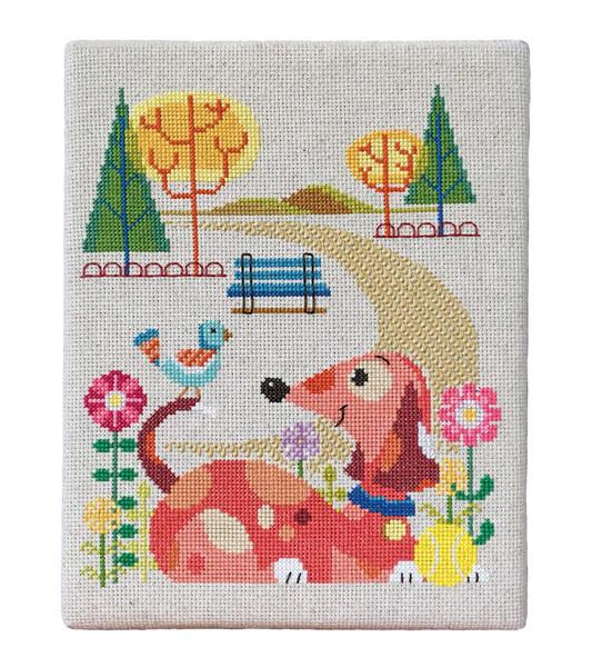 Dog Park Cross Stitch Pattern Stitched Modern dog-park-cross-stitch-pattern-stitched-modern