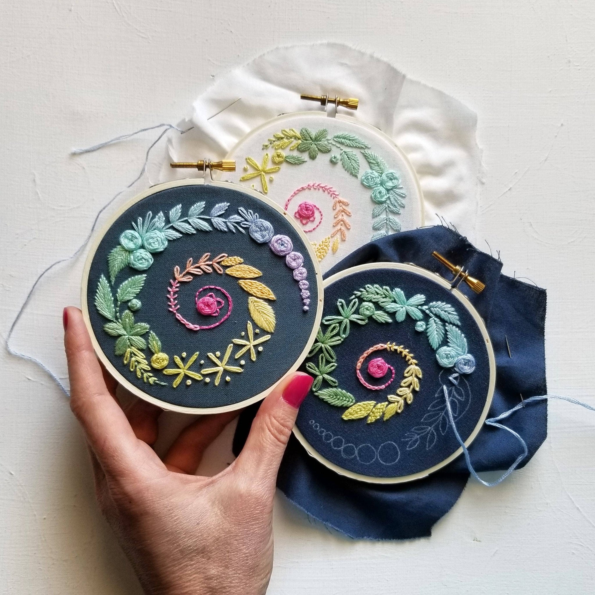 Emroidery Sampler Spiral Sampler Hand Embroidery Kit - Stitched Modern