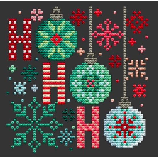 Ho Ho Ho Christmas Cross Stitch Pattern