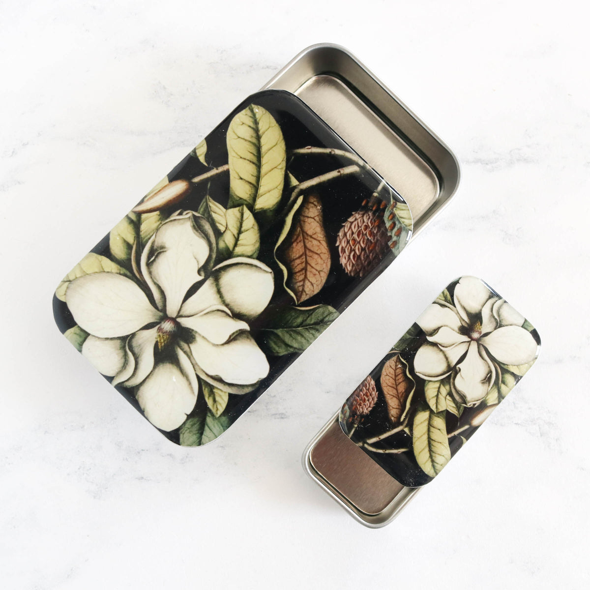 Vintage-Inspired Storage and Notions Tins - Magnolia
