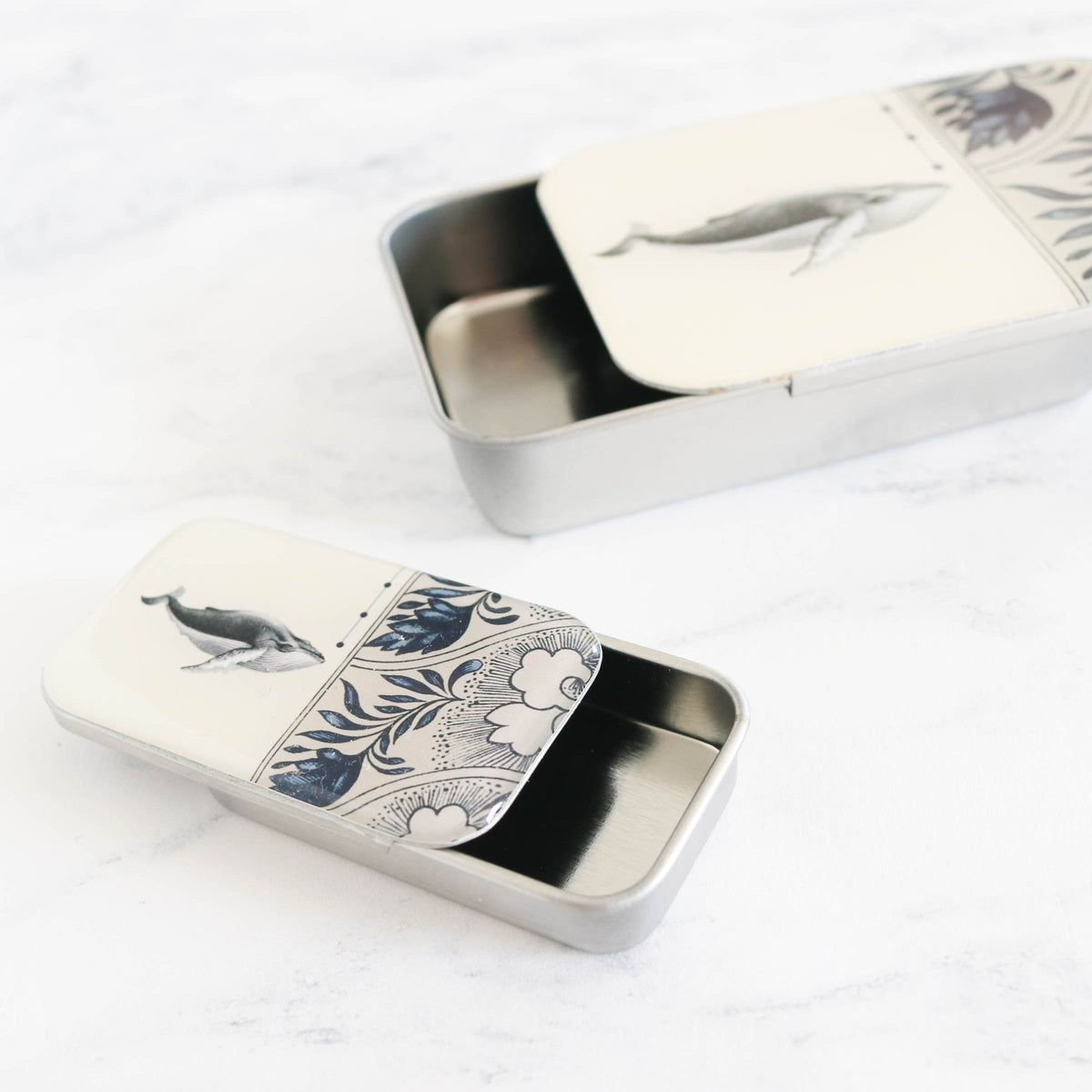 Vintage-Inspired Storage and Notions Tins - Whale