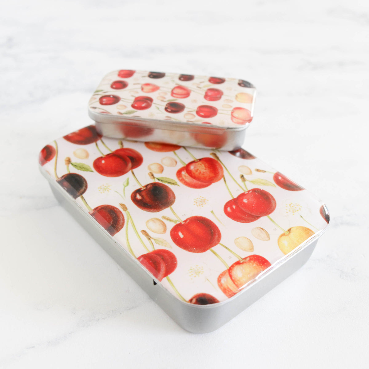 Vintage-Inspired Storage and Notions Tins - Cherry