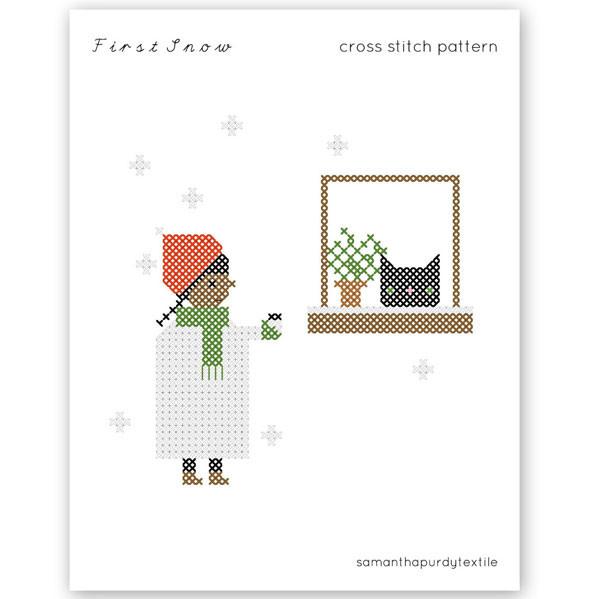 First Snow Cross Stitch Pattern-Stitched Modern