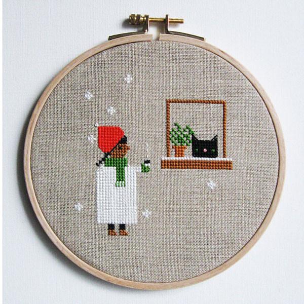 First Snow Cross Stitch Pattern-Stitched Modern