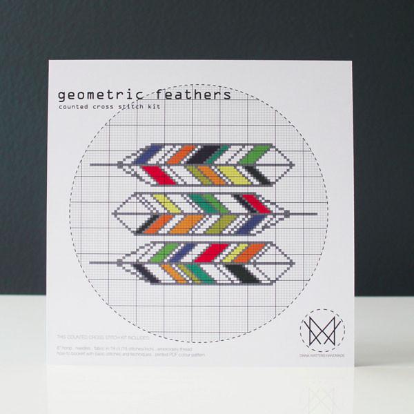 Geometric Feathers Cross Stitch Kit