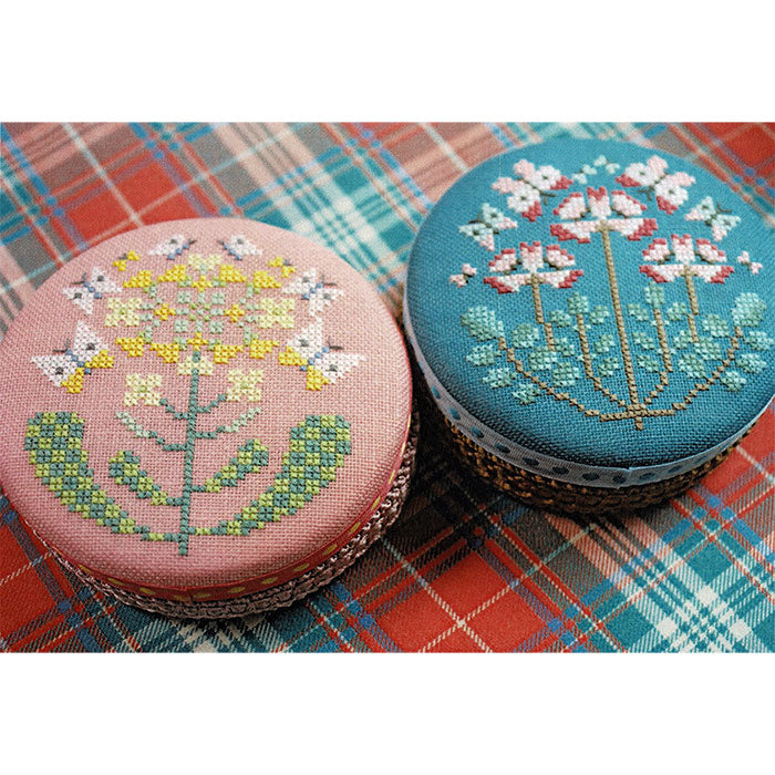 Floral Cross Stitch Pattern - Round Tin Cans - Stitched Modern
