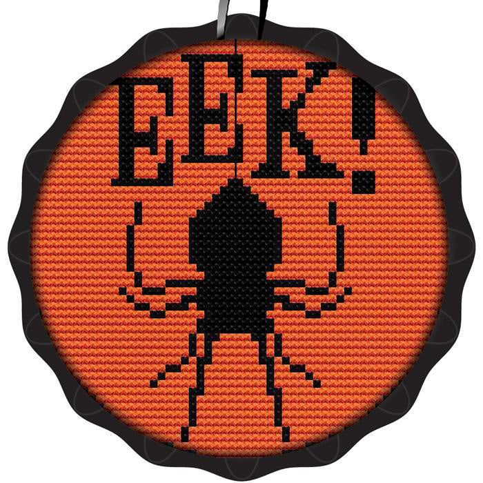 Tart Tin Cross Stitch Halloween Ornament Kit - Spooky Spider