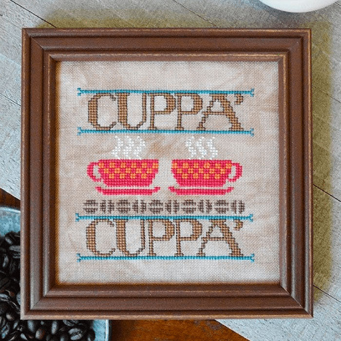 Cuppa&#39; Cuppa&#39; Coffee Cross Stitch Pattern