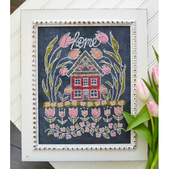 Chalkboard Cross Stitch Pattern - Tulip House