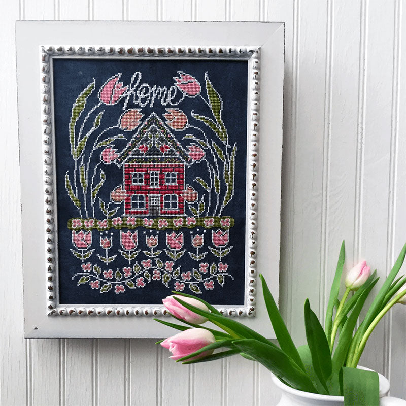 Chalkboard Cross Stitch Pattern - Tulip House