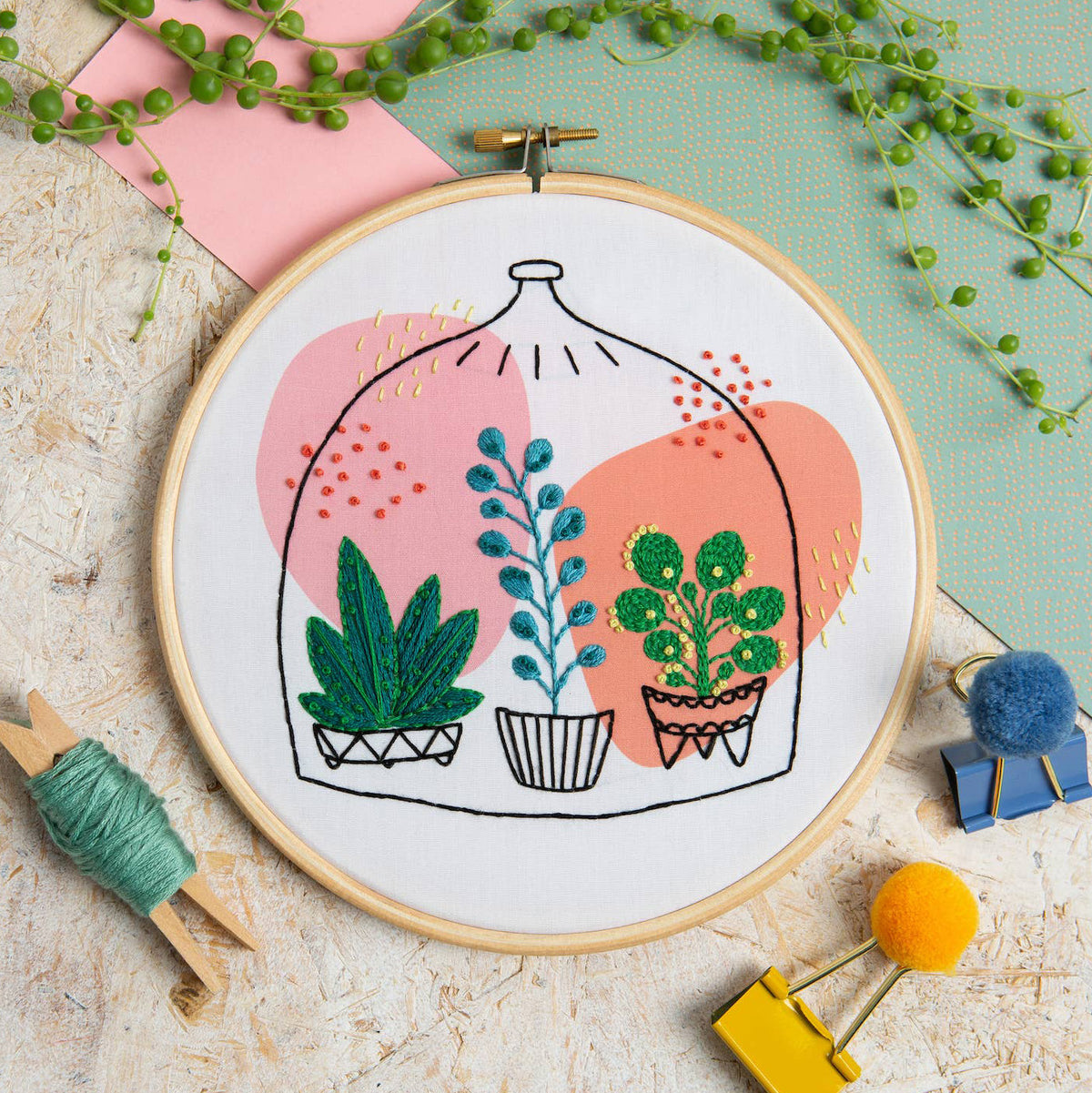 Glass Garden Hand Embroidery Kit