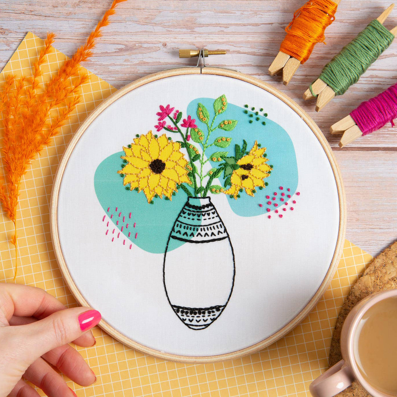 Sunshine Hand Embroidery Kit - Stitched Modern