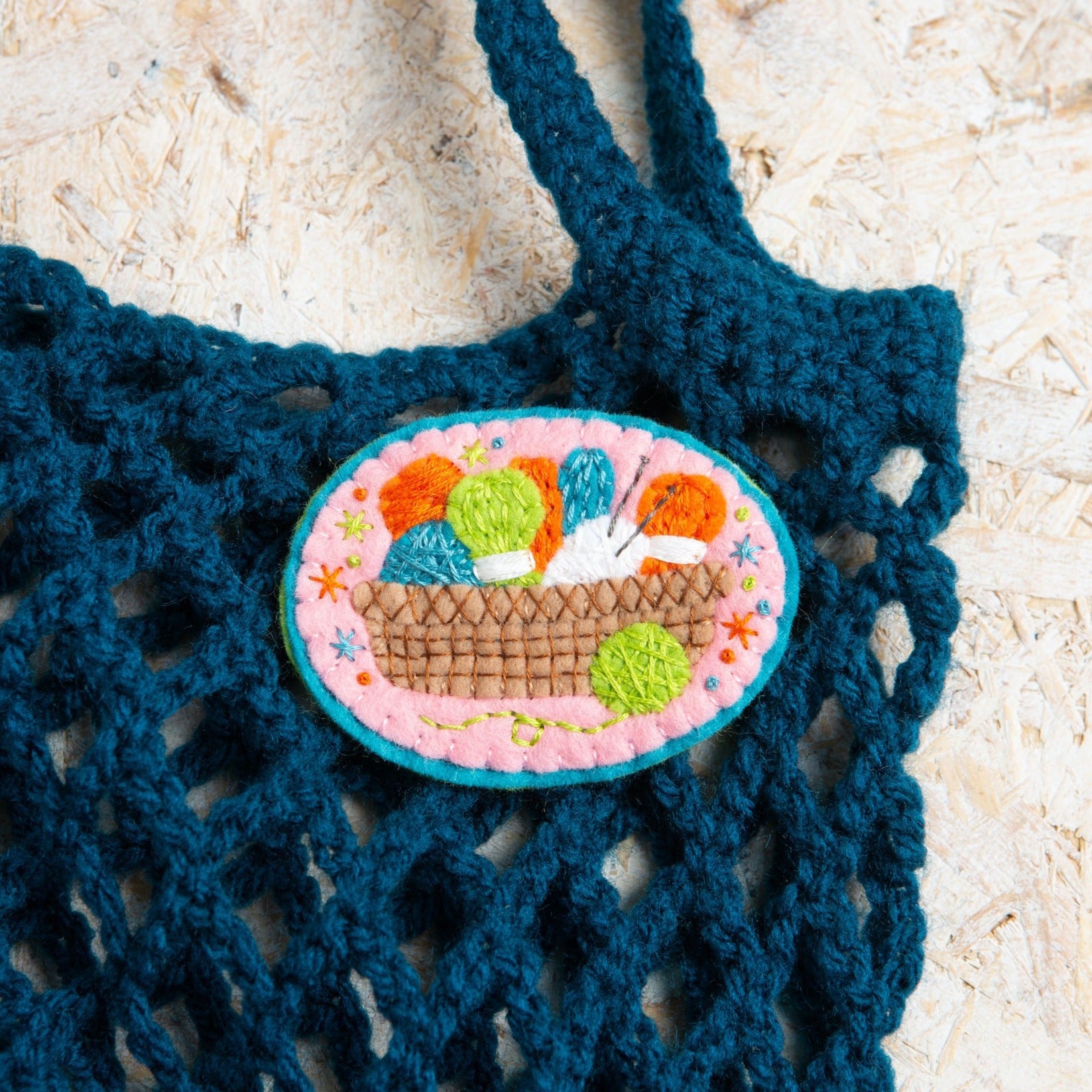 Knitting Basket Brooch Felt Craft Kit - Hawthorn Handmade - Felt Craft Kit