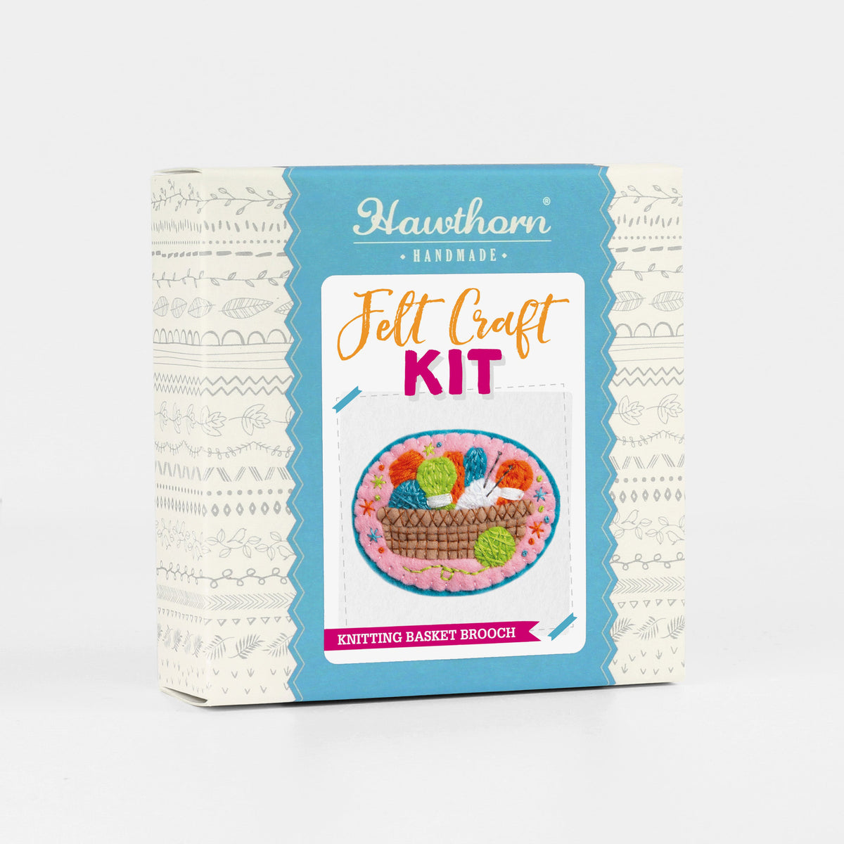 Felt Brooch Craft Kit - Knitting Basket - Stitched Modern