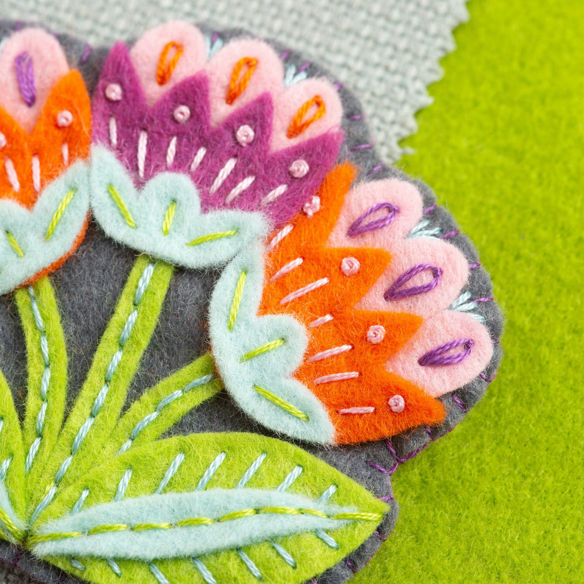 Plant Felt Kit Fun Diy Embroidery Wool Felt Craft Stitch - Temu Japan