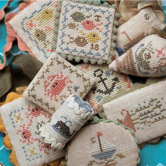 Festive Little Fobs Cross Stitch Pattern - Seaside Edition-Stitched Modern