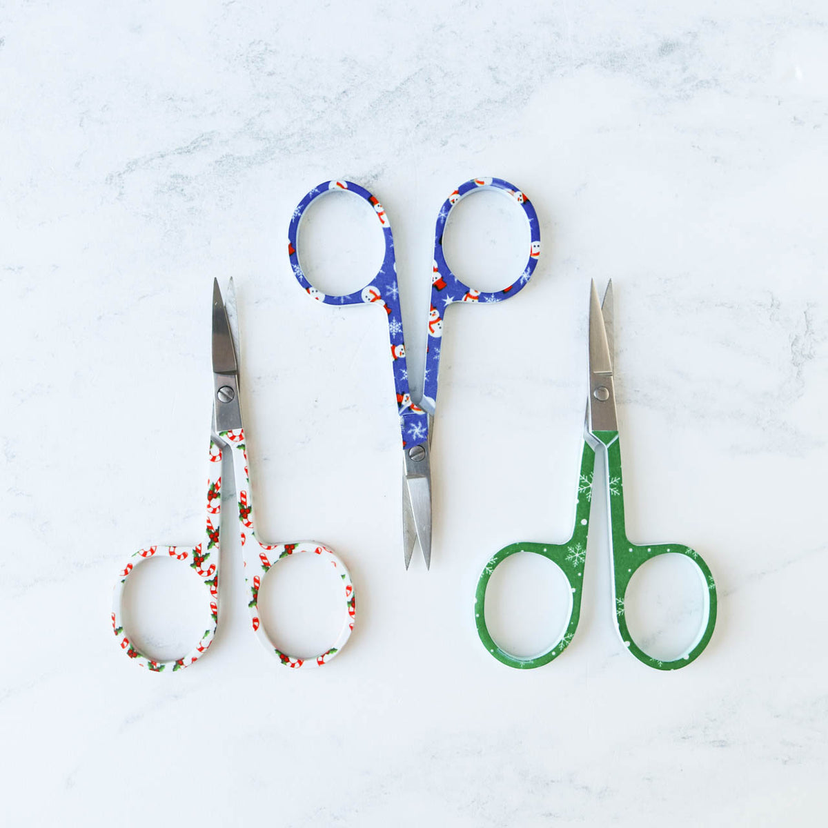 Holiday Themed Embroidery Scissors with Matching Sheath-Stitched Modern