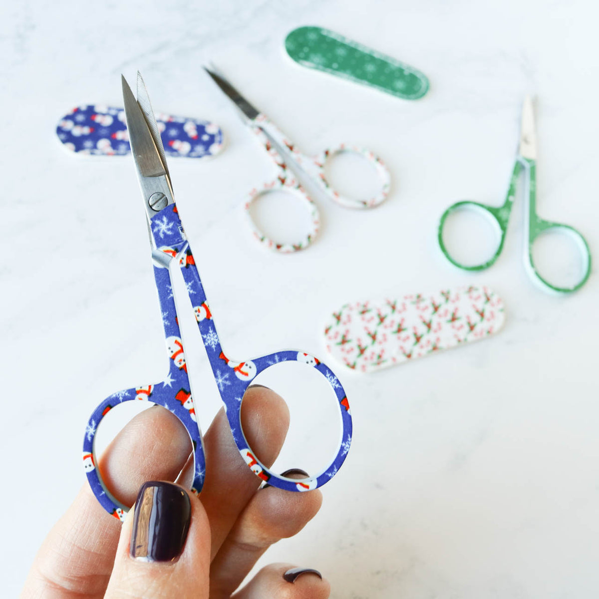 Holiday Themed Embroidery Scissors with Matching Sheath-Stitched Modern
