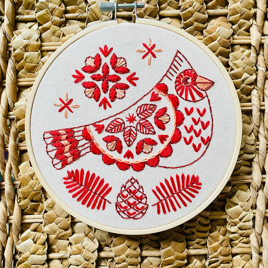 Cardinal Hand Embroidery Kit - Stitched Modern