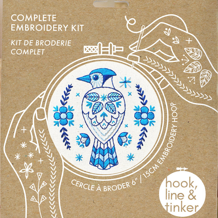 Blue Jay Hand Embroidery Kit