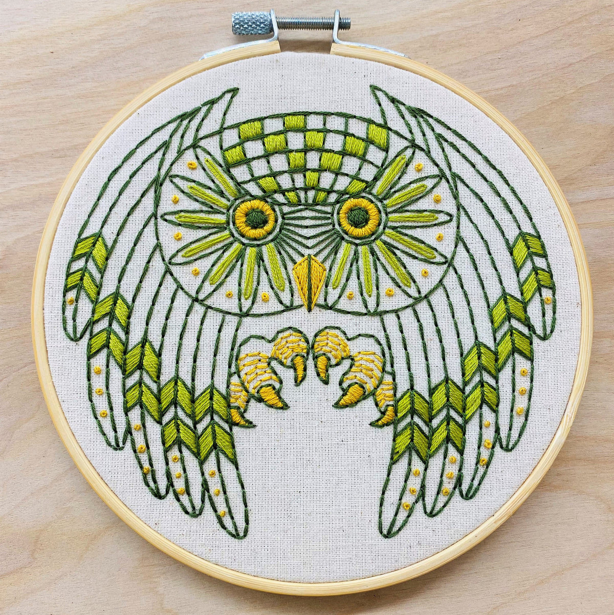 Great Horned Owl Hand Embroidery Kit