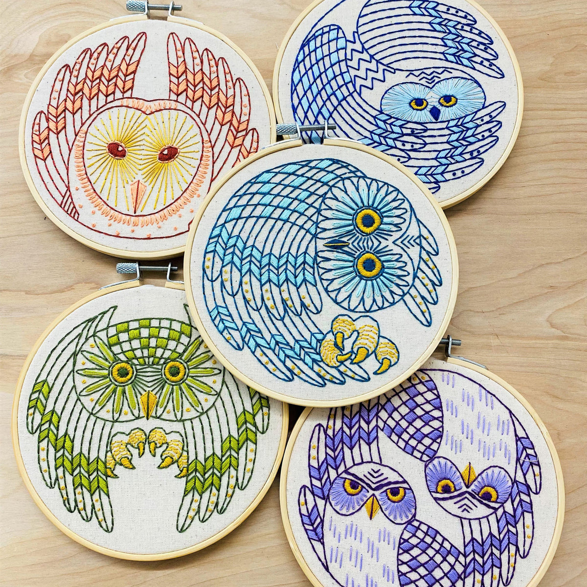 Saw Whet Owl Hand Embroidery Kit