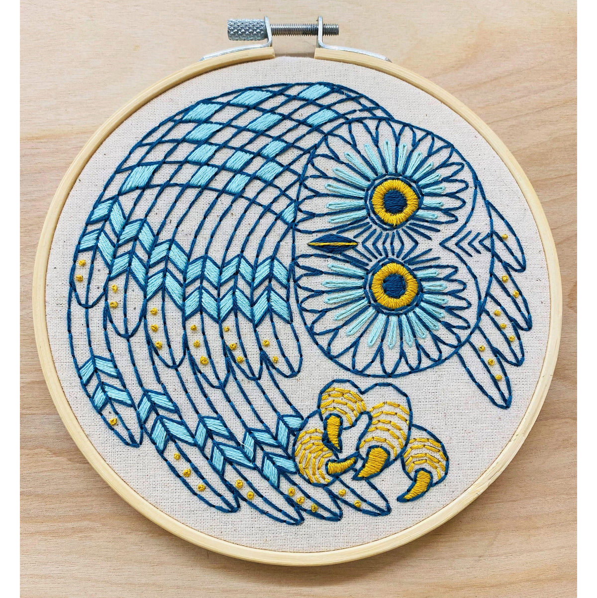 Saw Whet Owl Hand Embroidery Kit