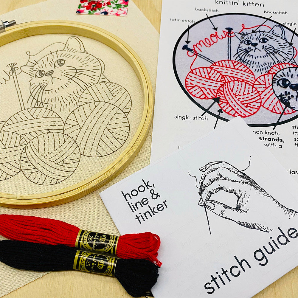 Knittin&#39; Kitten Hand Embroidery Kit