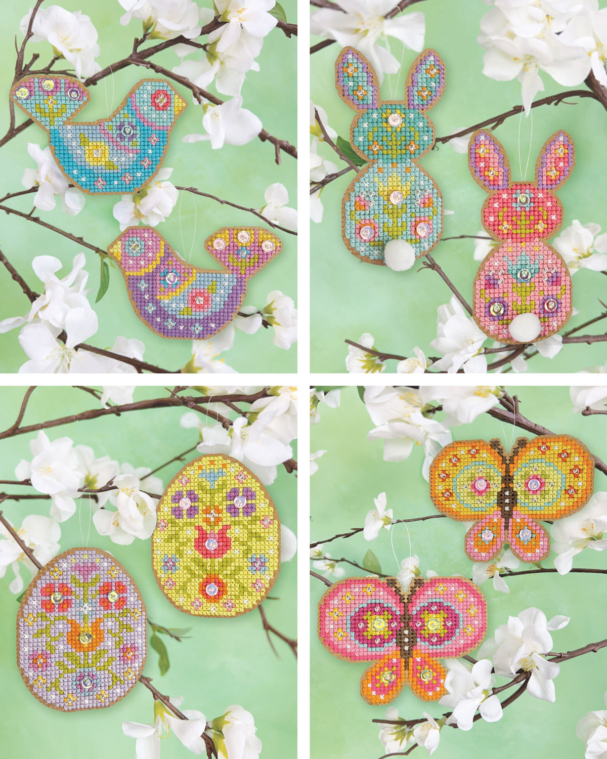 Springamajigs Cross Stitch Ornament Kit - Bunnies