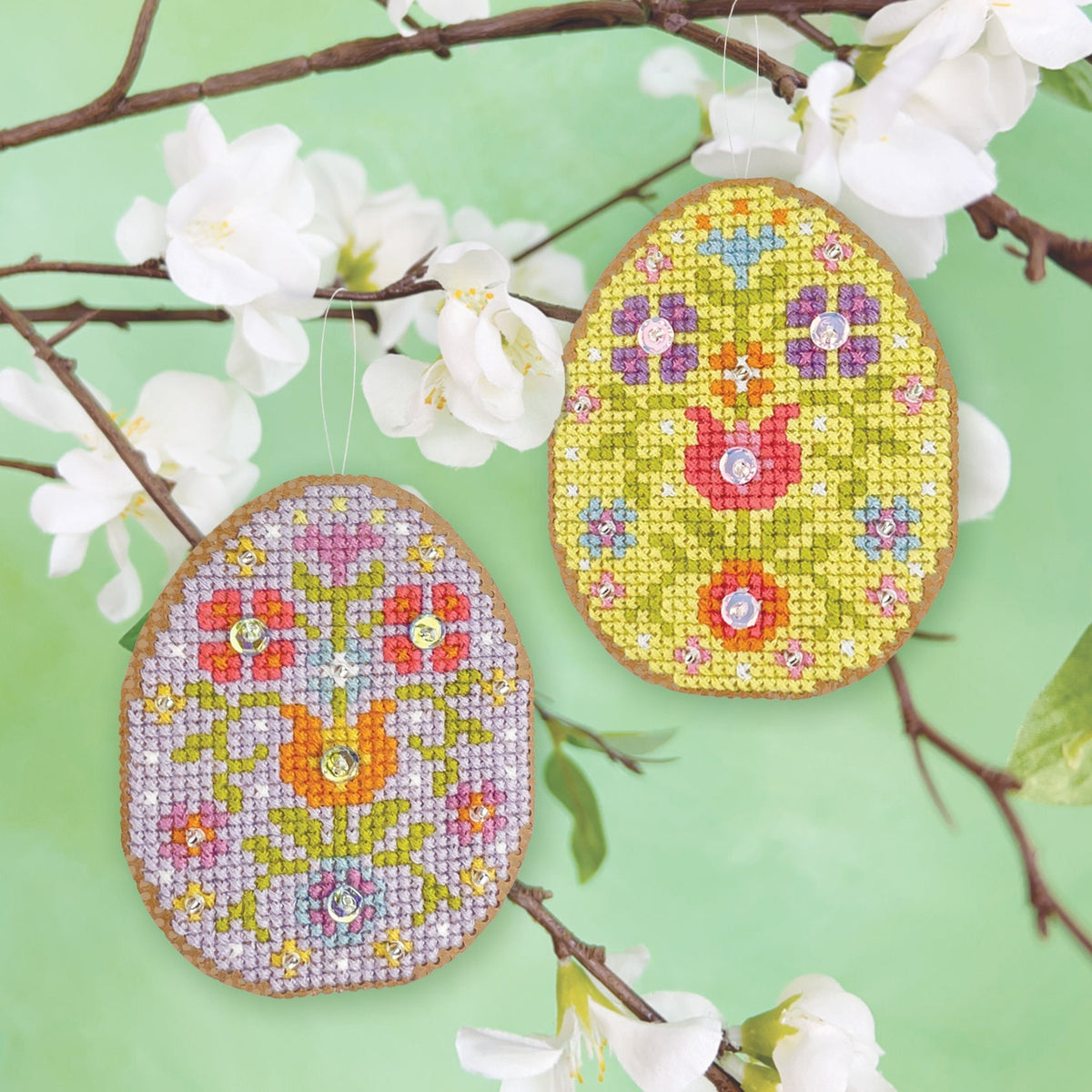 Springamajigs Cross Stitch Ornament Kit - Eggs