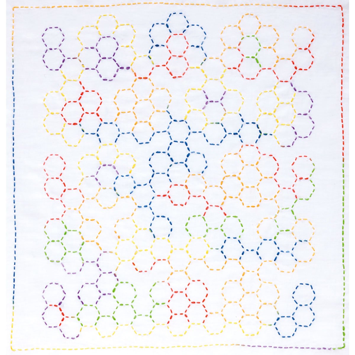 Sashiko World Embroidery Kit - Grandmother's Flower Garden