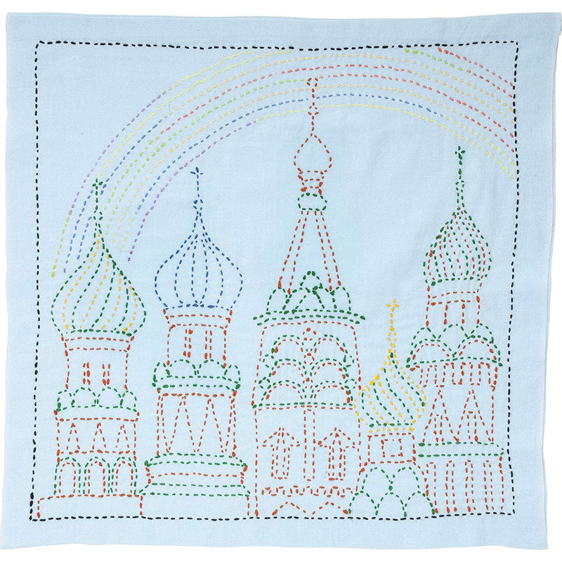 Sashiko World Embroidery Kit - Russian Rainbow Palace