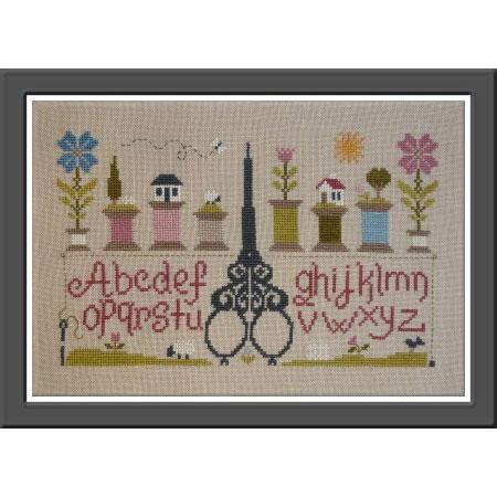 Scissors and Bobbins (Ciseaux and Bobines) Cross Stitch Pattern