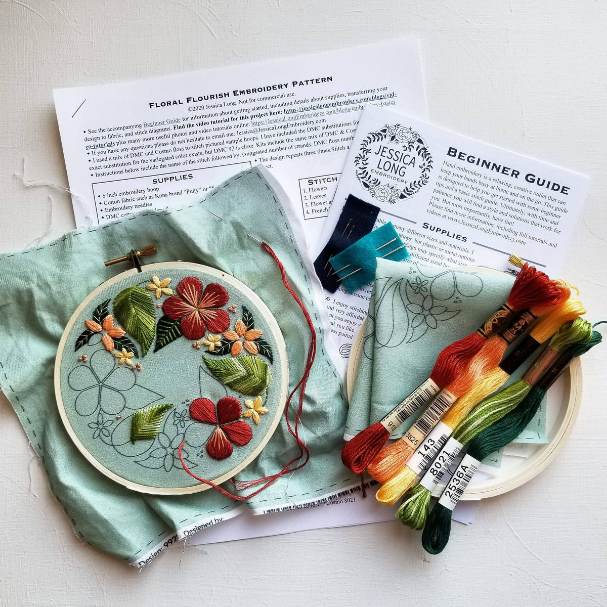 Floral Flourish Hand Embroidery Kit