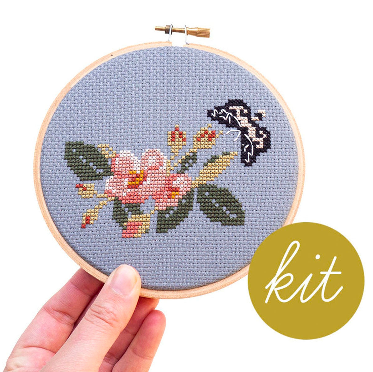 Floral Moth Punch Needle Kit
