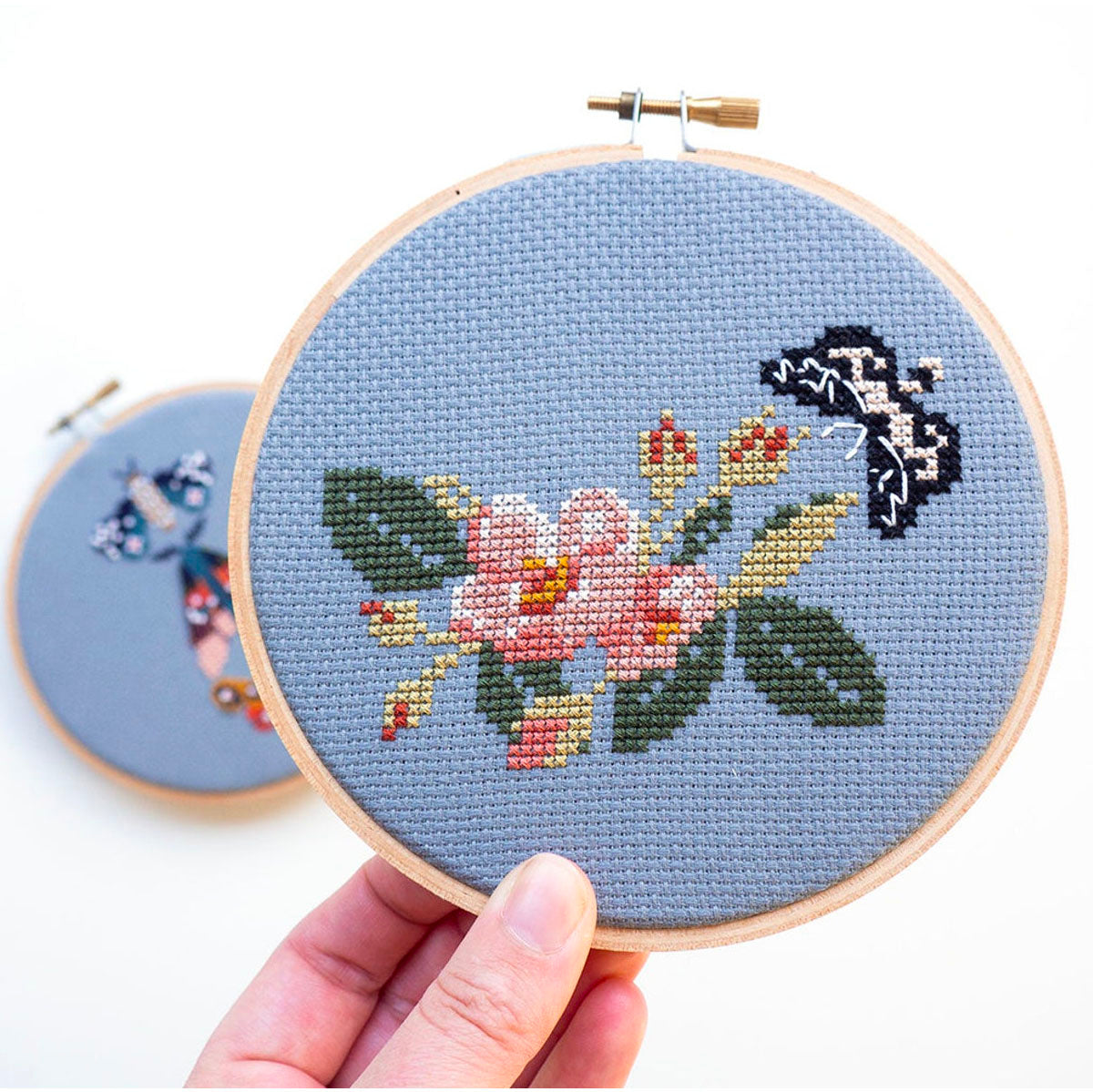 DIY Kit, Midnight Flowers Cross Stitch Kit