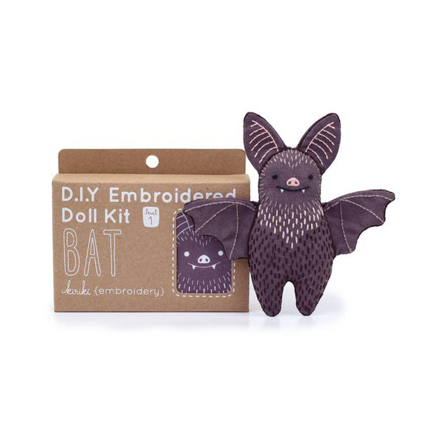 Hand Embroidered Plushie Doll Kit - Bat - Stitched Modern