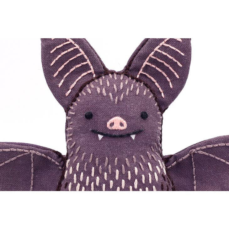 Hand Embroidered Plushie Doll Kit - Bat
