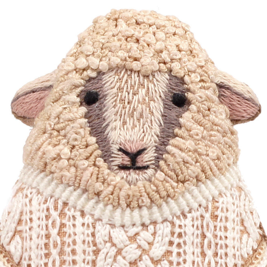Hand Embroidered Plushie Doll Kit - Sheep - Stitched Modern