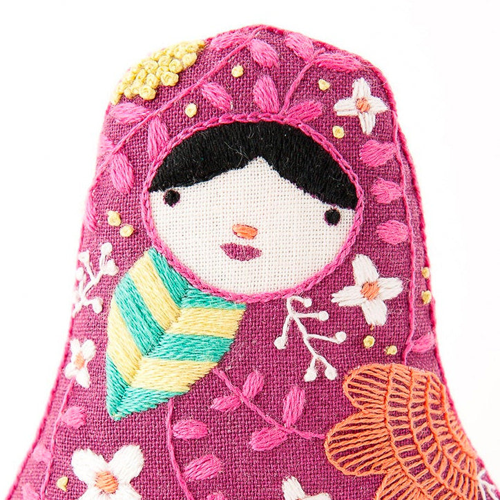 Hand Embroidered Plushie Doll Kit - Matryoshka